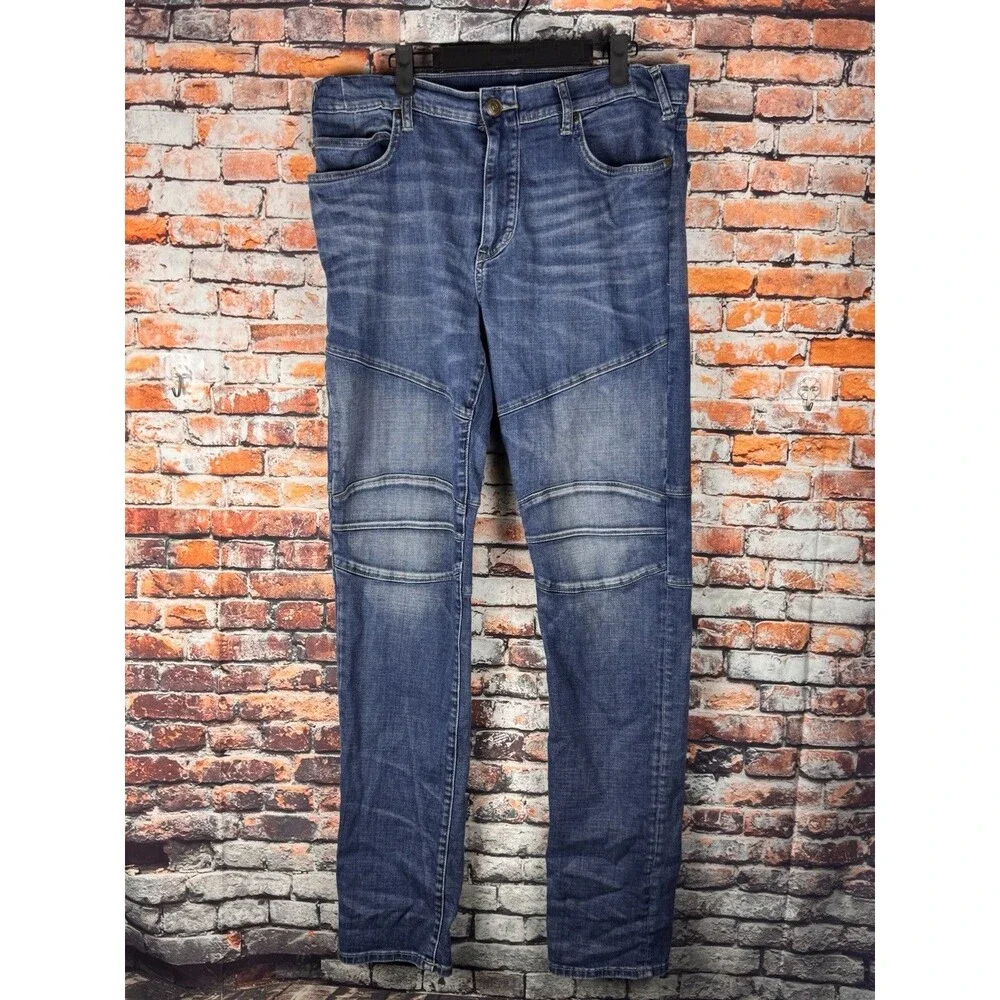 True Religion Rocco Relaxed Skinny Knee Panels Men's Blue Jeans 38